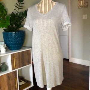 Grey v-neck T-shirt dress